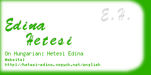 edina hetesi business card